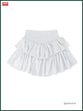 High Waist Tiered Ruffle Mini Skirt - Flowy Y2k Going Out Short Skirt